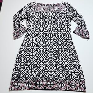 White House Black Market Geometric Print Shift Dress Women’s Small